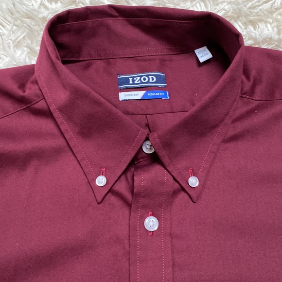 🎉HP🎉 Izod Button Down Shirt 💗 Maroon - Picture 7 of 16